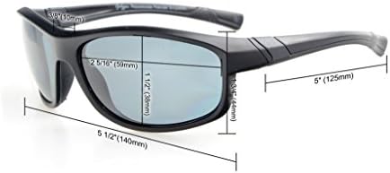 Eyekepper Fashion Sports Bifocal Sunglasses TR90 Unbreakable Outdoor Readers Baseball Running Fishing Driving Golf Softball Hiking Grey Frame Grey Lens +2.5 - 5
