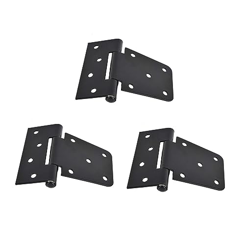 ETHZZLE Cabinet Hinge Shed Hinge Kit 3pcs Hinge Metal Door Brackets Pivot Slide Pivot Door Hardware Garden Supplies Carbon Steel Black Paint Bearing Cabinet Hinges Heavy Duty Door Hinge