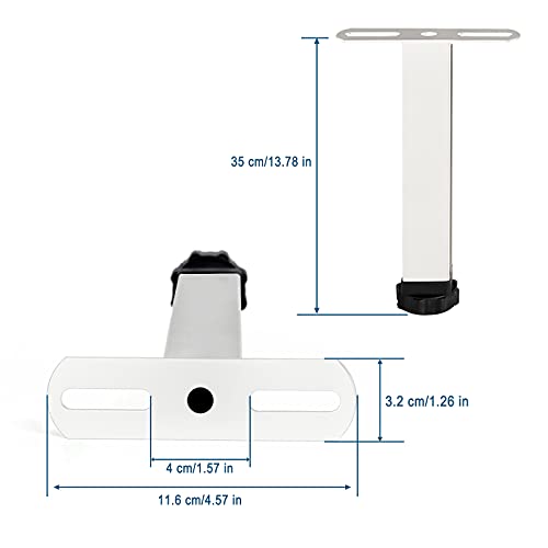 Bed Adjustable Legs, 14inch Metal Furniture Support Legs Foot Retractable Heavy Duty Bed Center Frame Slat Support Leg,Suitable for Cabinet Sofa Bed Frame Replacement Parts 2 Pcs(White), 0