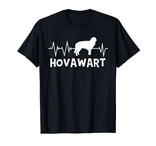 Great Hovawart Heartbeat Dog Design T-Shirt, Black