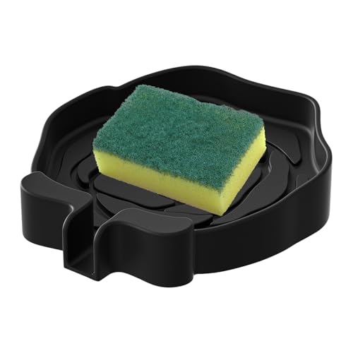 Portasapone,Portaspugne in Silicone - Saponiera Decorativa a Rosa con Scolapiatti Per Cucina Bagno Esterno e Viaggi