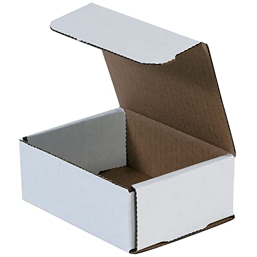 Box USA White Corrugated Cardboard Mailing Boxes, 4 x 3 x 1 Inches, Pack of 50, Crush-Proof, for Shipping, Mailing and Storing