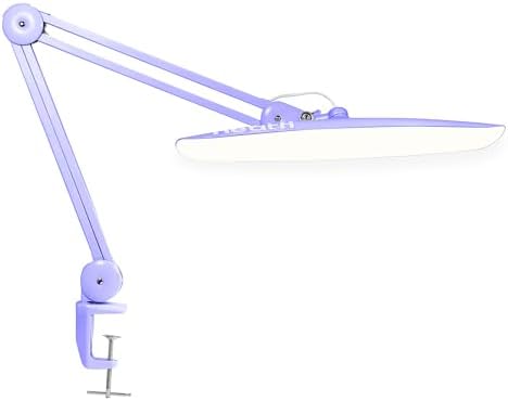 Neatfi XL 2200 Lumens 20W LED Desk Lamp with Clamp โ Adjustable Color Temperature | 4-Level Dimmable Light | Home Office, Crafts & Workbench | 20-Inch Wide Head (Lavender, CCT with Clamp)