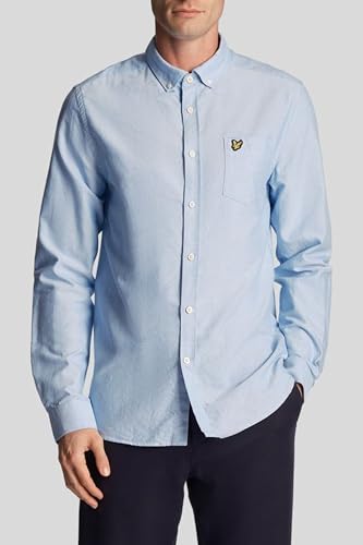 Lyle & Scott Uomo Camicia Oxford Leggera Regular Fit Azzurro Chiaro M - 3