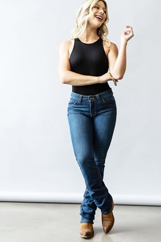 Kimes Ranch Women's Betty 17 Western Modest Bootcut Mid Rise Straight Fit Extra-Durable Shape-Saving Blue Jean2