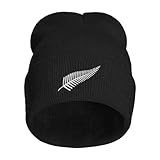 New Zealand Embroidery Beanie for Men & Women, Maori Fern Multi-Season Stretch Skull Knit Hats, Winter Warm Beanie