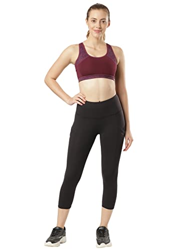 Image of Jockey MI03 Women's Wirefree Padded Polyester Elastane Stretch Printed Full Coverage Racer Back Styling Sports Bra with Stay Dry Treatment