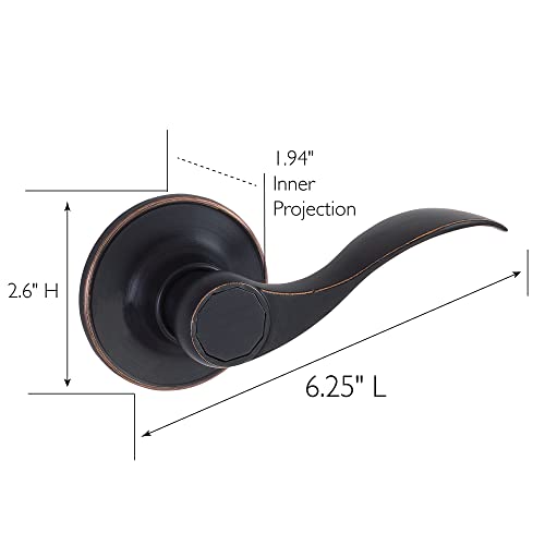 Image of Design House 700617 Springdale Dummy Door Lever, Oil Rubbed Bronze, Decorative , Oil-Rubbed Bronze