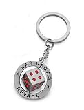 Maße: 8,5 x 3 cm Schmuckmodefashion Schlüsselanhänger, Taschenschmuck im Casino-Style mit drehbarem Würfel in der Mitte, Aufschrift \