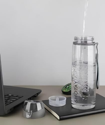 Image of THE VENTI SHOTAY COOL Unbreakable Water Bottle with Sipper BPA Free Tritian, Leak-Proof Water Bottle Ideal for Office, Sports, School, Gym (Black -820ML)
