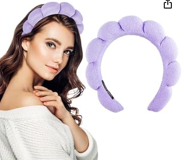 Purple Spa Headband for Washing Face Makeup Headband - Image 2