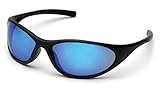 Pyramex Zone Ii Safety Eyewear, Ice Blue Mirror Lens With Matte Black Frame