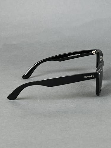 Image of GYNK Unisex Wayfarer Sunglasses UV400 Protection Anti Glare Toughened Glass Lens Classic Stylish Frame Lightweight Durable Eyewear for Driving Outdoor Fashion Use