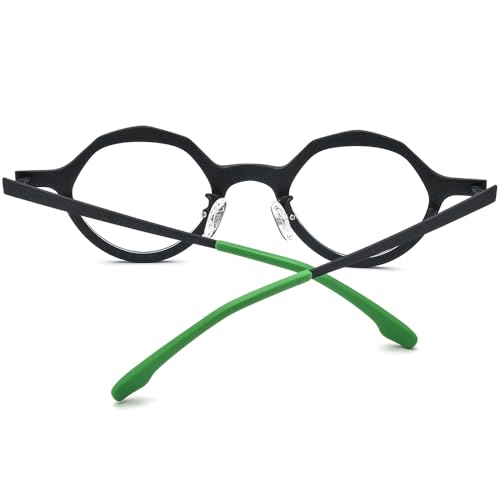 Image of FONEX Colorful Pure Titanium Glasses Frame Women Retro Round Eyeglasses