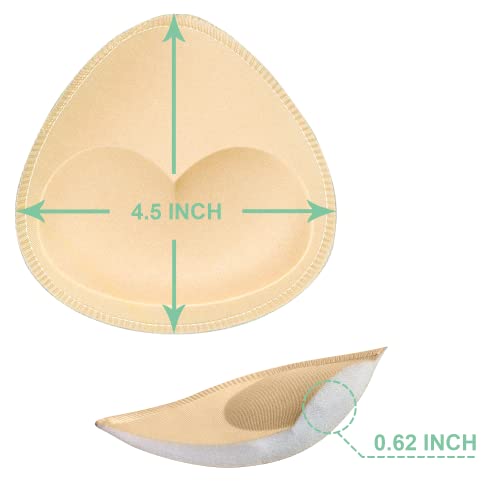 4 Pairs Bra Pad Insert,Removable Sport Bra Cup Triangle Breathable & Reusable Bra Pad for Yoga Bra,Swimsuits,Bikini2