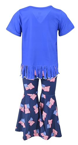 Image of Unique Baby 2 Piece Girls Bell Bottom Leggings Outfit with Short Sleeved Shirt Kid and Toddler Clothes Set