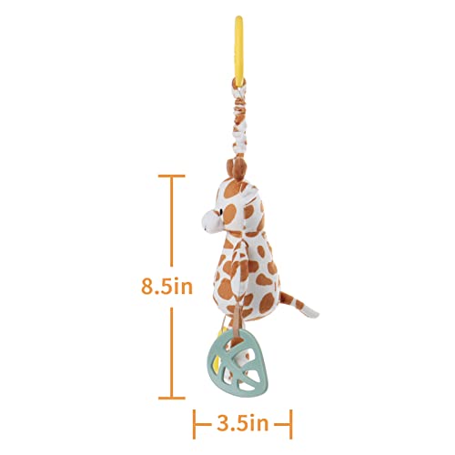 Image of Apricot Lamb Baby Stroller Car Seat Teething Toy Plush Giraffe 8.5 in