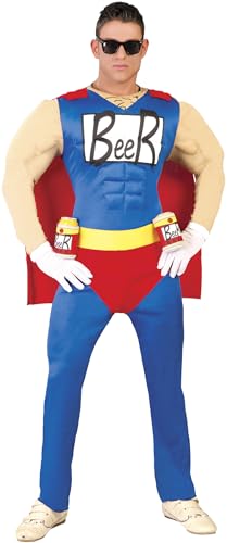 Fiestas Guirca Beerman Kostüm für Herren – Lustiger Biermann Overall mit Umhang & Dosenhaltern, Größe L 🍻🎉 – Bild 4