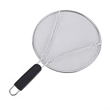 Protector de salpicaduras de aceite para freír colador de alimentos de acero inoxidable que mejora la seguridad de la cocina (25 cm)