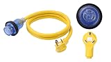 ONETAK TT-30P to L5-30R ETL Listed 6 FT 120V 30 Amp 3 Prong Household Appliance Male Plug to Twist Lock 30 Amp 3 Prong Female Receptacle Marvine Shore RV Camper Travel Trailer Car Power Cord Adapter
