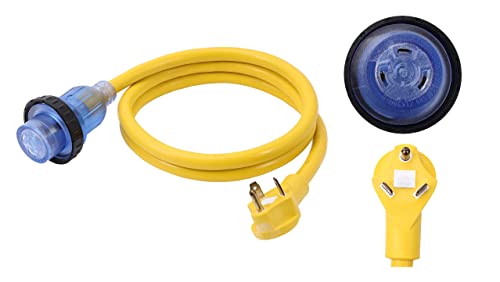 ONETAK TT-30P to L5-30R ETL Listed 6 FT 120V 30 Amp 3 Prong Household Appliance Male Plug to Twist Lock 30 Amp 3 Prong Female Receptacle Marvine Shore RV Camper Travel Trailer Car Power Cord Adapter by ONETAK - Used condition - CA$60.27