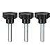 Tool parts 3 Pcs Star Knobs Grips M12 x 60mm Male Thread Steel Zinc Stud Replacement PP