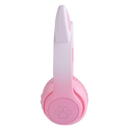 Image of Kids Wireless Headphones LED Light up Cat Bluetooth Headphones, Color Changing Cat Ear Wireless Headsets with Microphone for Kids /Girls /School /Christmas (Pink Pro)