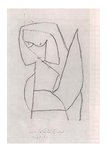 Paul Klee Zweifelnder Engel grand format : impression d'art encadrée semi-brillant