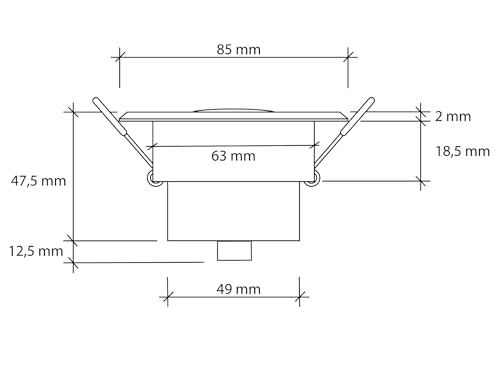 SEBSON 2x PIR Sensor Ceiling 360°, Flush Mounted, Infrared Motion Sensor, LED suitable, Range max. 3-8m/360°, swivelling, max. 1200/600W, IP20