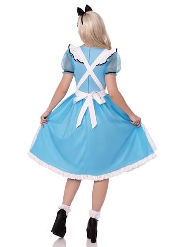 Costume d'Alice complet : fini les accessoires perdus avec le tablier attaché