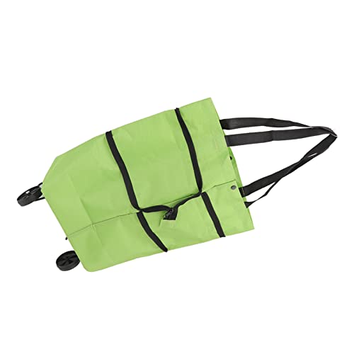 Faltbarer Trolley, Gute Aufbewahrung, Einkaufstrolley, Reißverschluss-Design, Einfaches Tragen für Reisen (Grün) – Bild 6