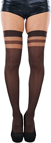 Image of ToBeInStyle Women's Nylon Thigh High Schoolgirl Opaque Stockings