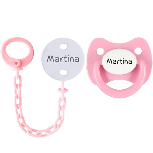 Kuxulu   Pack Chupetes Personalizados con Nombre para Bebes   Tetinas de Silicona para bebes   Tetina 0/6 Meses Pack SujetaPack Chupetes Niña