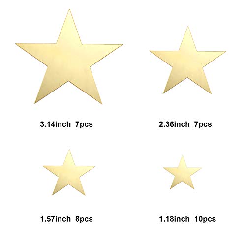 32 Pcs Removable Acrylic Mirror Setting Wall Sticker Star Pattern Diy Mirror Stickers For Kids Nursery Art Room Bedroom Background Decor (Gold) #TOP2