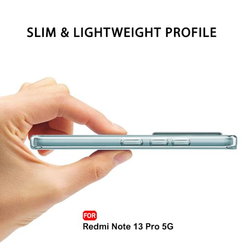 TheGiftKart Back Cover Soft Case for Mi Redmi Note 13 PRO 5G | Best Camera Protection | Inbuilt Dust Plugs & Anti-Slip Grip | Ultra Slim Back Cover for Redmi Note 13 Pro 5G (Silicone, Transparent)