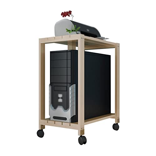 Soporte para CPU de doble capa para computadora de escritorio, base de chasis de madera maciza desmontable para disipación de calor, tamaño pequeño miniatura 1