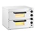 Royal Catering RC-PO002 Pizzaofen 2 Kammern Schamotte 3.000 W 2 x Ø 36 cm Flammkuchenofen Pizzabackofen