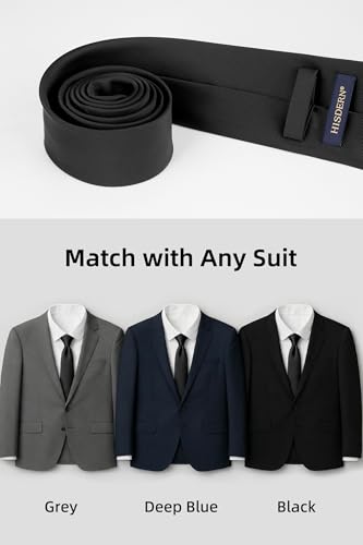 Image of HISDERN Mens Ties Solid Color Ties for Men Formal Necktie with Pocket Square Set Satin Silk Neck Tie Handkerchiefs Set