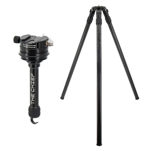Warrior Tripods Commander + Chief Leveling Base Combo – Predator Hunting Tripod & 75mm Ball Head – Rock-Solid, Smooth, Lightweight Support for Precision Shooting & Long-Range Accuracy