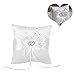 4 Farben Hochzeit Ringkissen Bowknot Stain Doppel Herzen Diamanten Hochzeit Ringkissen Inhaber Inhaber Kissen Kissen mit Bowknot(Weiß)
