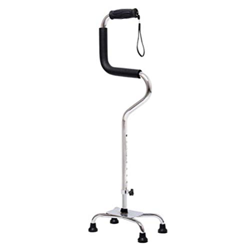 Béquilles pour personnes âgées à quatre pieds réglables en aluminium