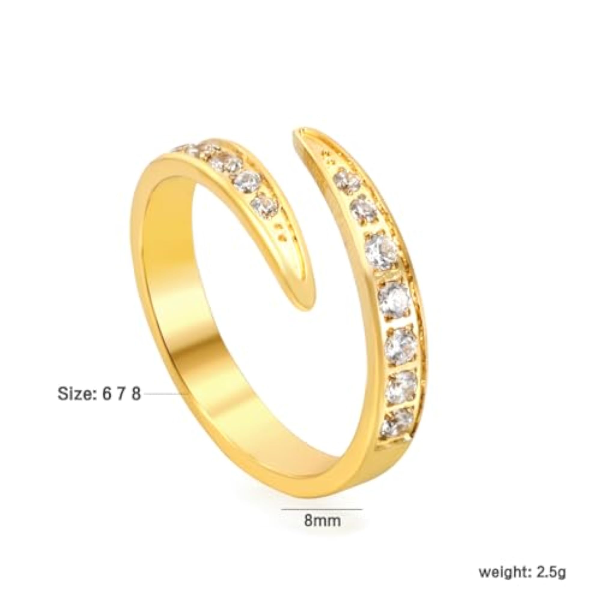 Open Grace Adjustable Ring, Elegant Minimalist Design