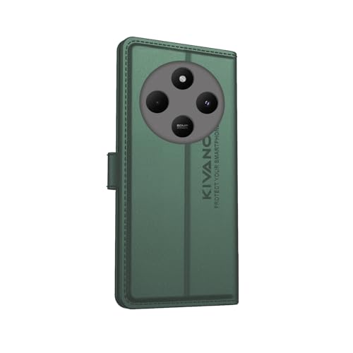 Image of Compatible with Poco M7 5G / Redmi 14C 5G / Redmi A4 5G / Poco C75 5G Flip Cover | Leather Finish | Inside Pockets & Inbuilt Stand | Shockproof Wallet Style Magnetic Closure Back Cover Case