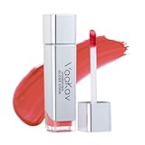 VaaKav Lip Stain Long Lasting Waterproof – Hydrating Lip Stain Oil, Glossy Lip Oil Stain, Hyaluron Tint Lip, Non-Sticky Moisturizing Lip Tint for Soft Plump Lips(02 PEACH BANG)