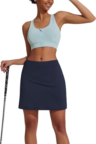 Image of Nora Nico Women's & Girls High Rise Flared Skorts Stretchy Opaque Skater Skirts with Shorts with Side Pocket