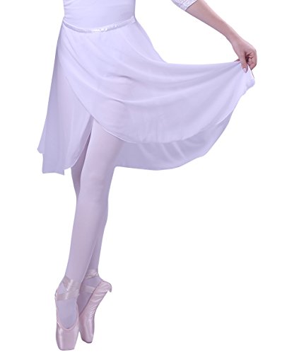 woosun Saia de balé feminina de chiffon para mulheres adultas saia de balé para dança skate sobre ca