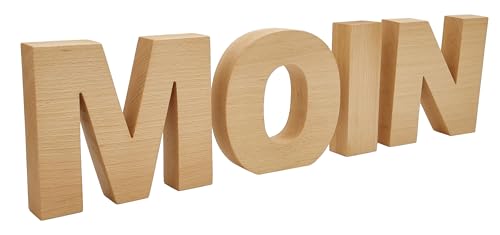 Erst-Holz Buchstaben Buche Echtholz Deko Moin Schriftzug Holzbuchstaben 40.11-14
