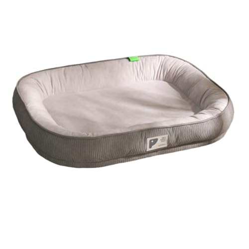 Effonek 猫と犬用ベッド - オールシーズン対応 - 乾燥、通気性、蒸れにくい、柔らかいペット用品 (グレー,L)