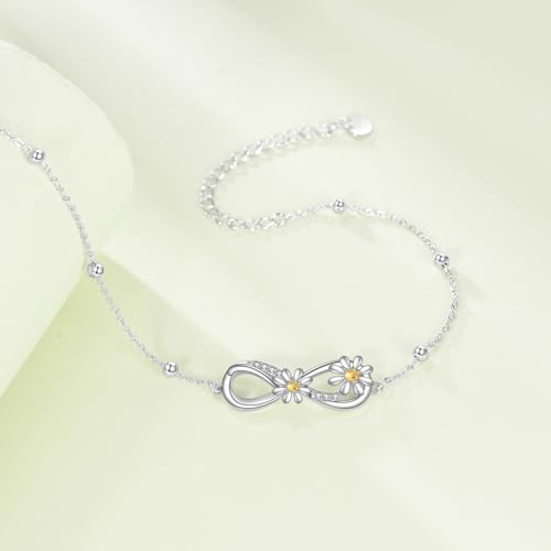 Image of POPLYKE Ladybug /Dragonfly /Bee /Paw Bracelet for Women Sterling SIlver Bracelet /Anklet Jewelry Gift for Women