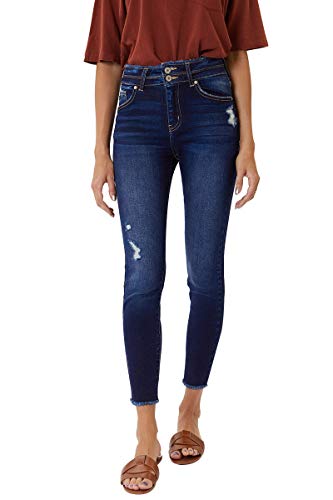 Kancan Women's High Rise Ankle Skinny Jeans - KC7317